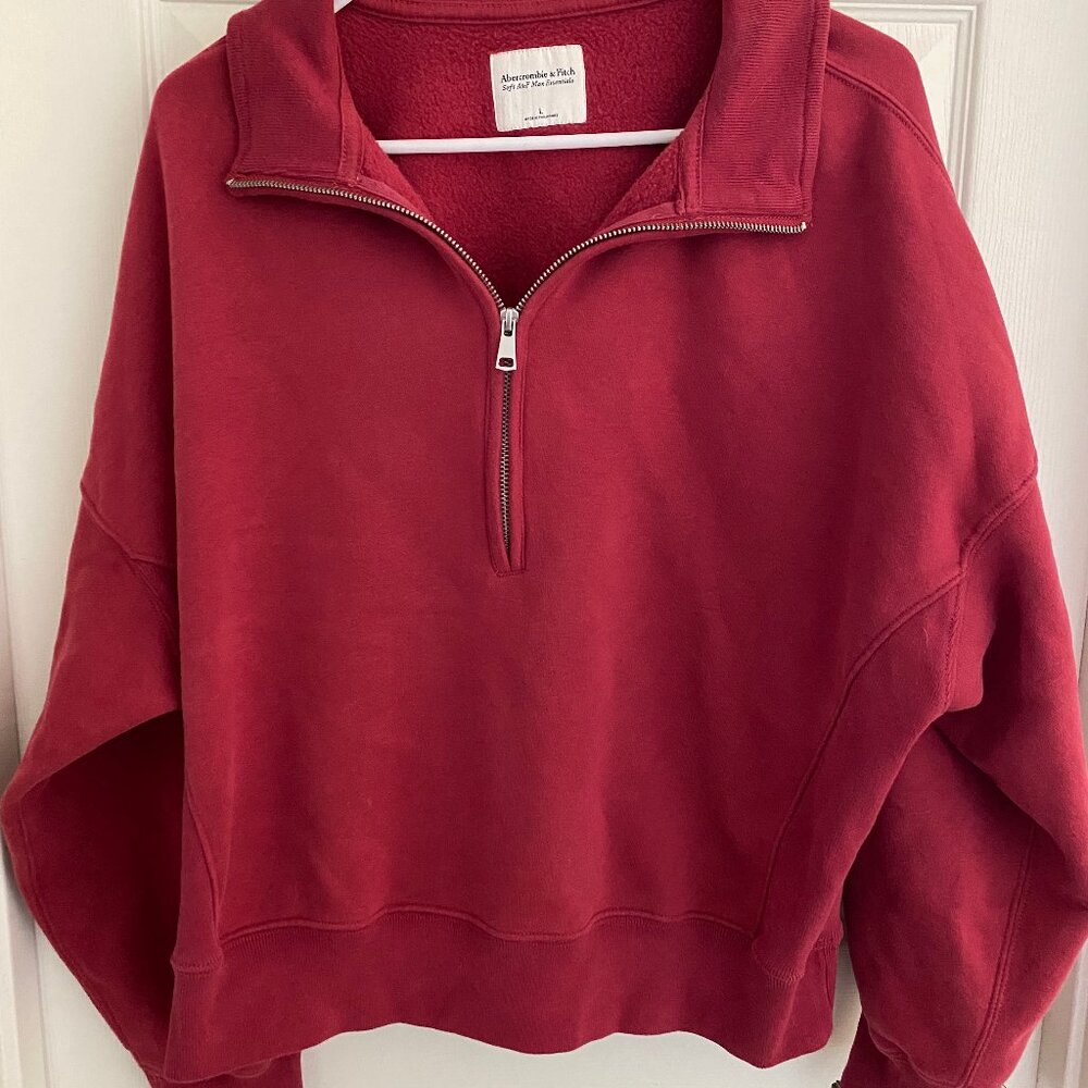 Abercrombie & Fitch Quarter Zip  - Soft A&F Max Essentials